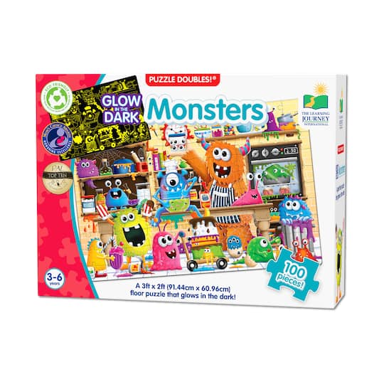 Puzzle Doubles! - Glow in the Dark Monsters: 100 Pcs